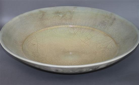 John Dunn (b. 1944), a very large raku bowl, Dia 56.5cm